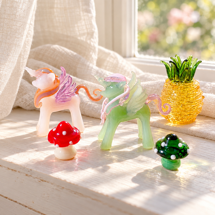Handmade Glass Unicorn Figurine, Lampwork Glass Horse, Whimsical – Handmade Gift for Her