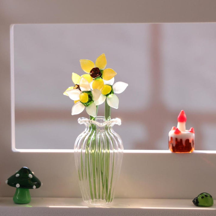 Glass Narcissus Flower, Dec Birth Month Flower, Birth Flower Gift, Hand Blown Spring Flower, Personalized Gifts, Gift For Her