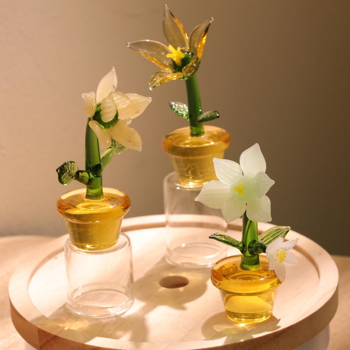 Glass Lily Flower Sculpture, Hand Blown Spring Flower, Home Decor, Personalized Gifts, Gift For Her