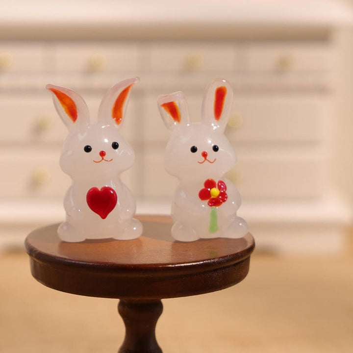 Glass Rabbit Sculptures, Handmade Glass Rabbit Figurine, Home Decor, Hand Crafted Rabbits, Personalized Gifts, Gift For Her