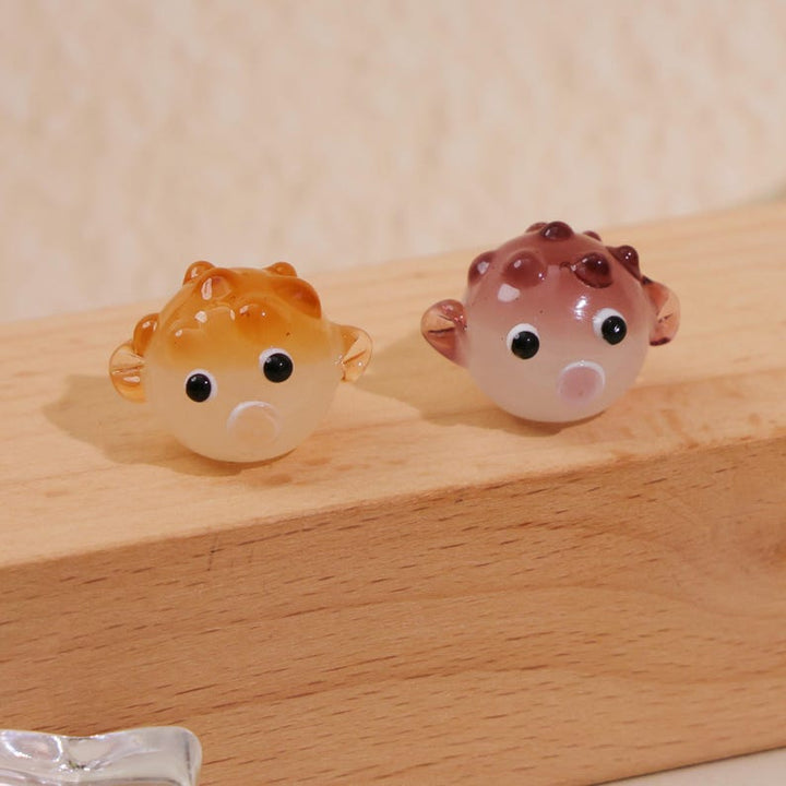 Handmade Glass Sculpture, Glass Fish Figurine, Glass Pufferfish, Home Decor, Hand Crafted Figurine, Personalized Gifts, Gift For Her
