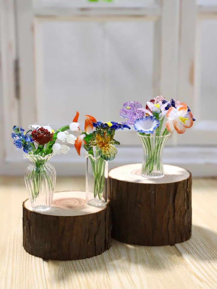 Handmade Glass Birth Month Flower Bouquet – Birthday Gift for Her, Mother's Day Gift