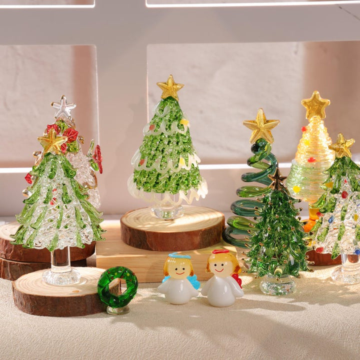 Handmade Christmas Glass Sculptures, Glass Christmas Tree Figurines, Holiday Decor, Glass Angles Figurines, Christmas Gift, Christmas Decro