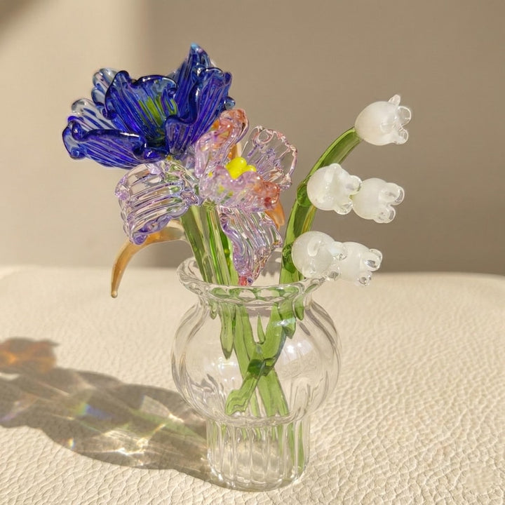 Custom Blown Glass Flower Bouquet, Spring Home Decor, Floral Gift for Mother's Day, Thank You Gift for Mom, Handmade Birth Flower for Her