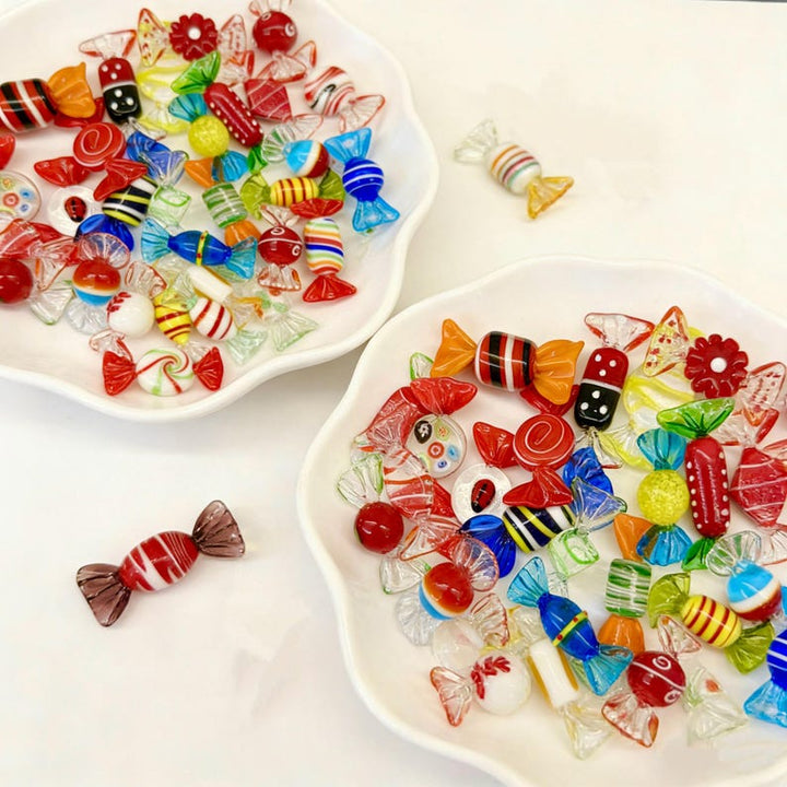 Colorful Glass Candy Ornaments, Handmade Decorative Glass Sweets,