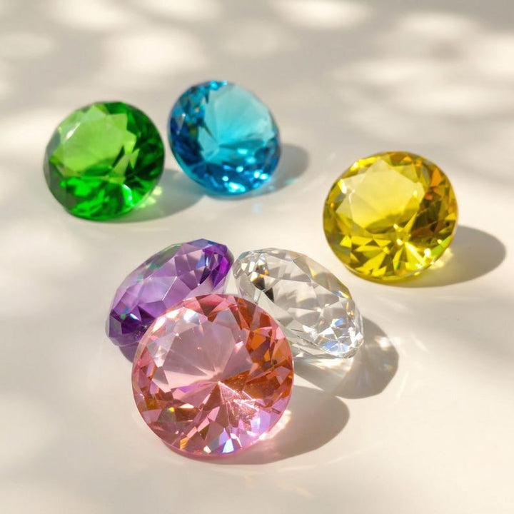 8-Color Decorative Glass Jewelry Diamond, Table Scatter for Wedding & Party, Dopamine Crystal Gem Decor, Prism Paperweight, Bridesmaid Gift