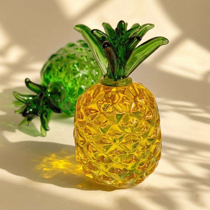 Handmade Glass Pineapple Suncatcher, Tropical Summer Home Decor, Hawaiian Kitchen Table Centerpiece, Housewarming Gift, Mother's Day Present