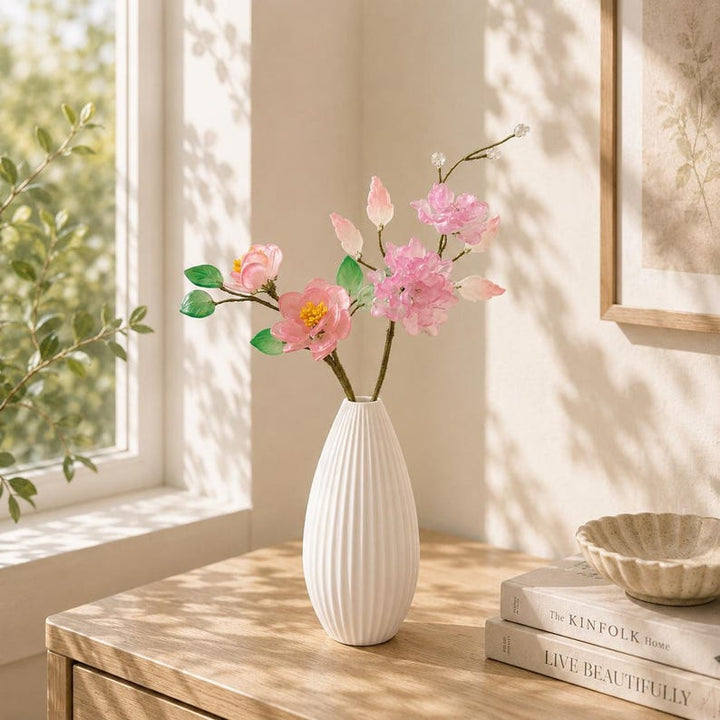 Pink Glass Flower Branches, Forever Floral Decor