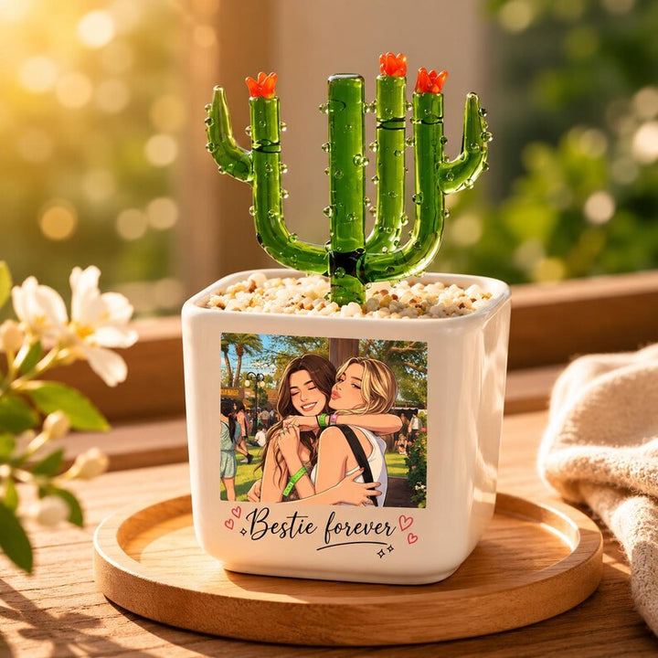 Custom Anime Portrait Flower Pot, Personalized Photo Planter,
