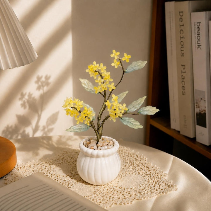 Forever Glass Osmanthus Flowers, Handmade Flower Arrangement – Birthday Gift for Her, Mother's Day Gift