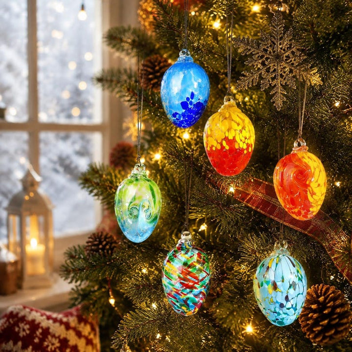 Handmade Glass Christmas Ornaments, Colorful Christmas Tree Decor, – Christmas Gift
